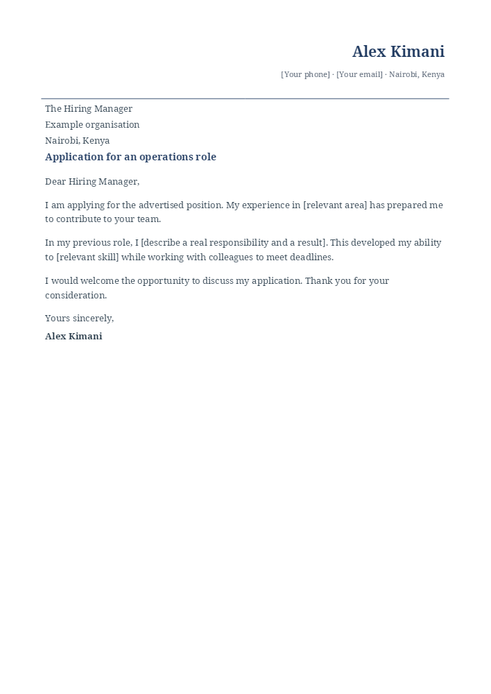 Executive Letter cover letter template sample