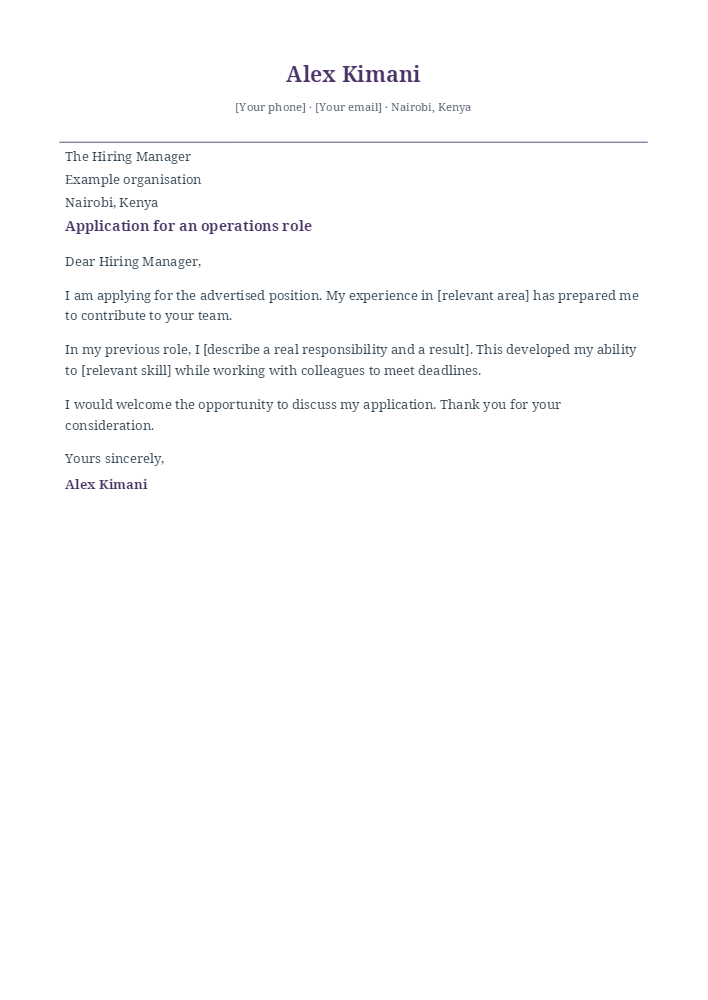 Signature Letter cover letter template sample